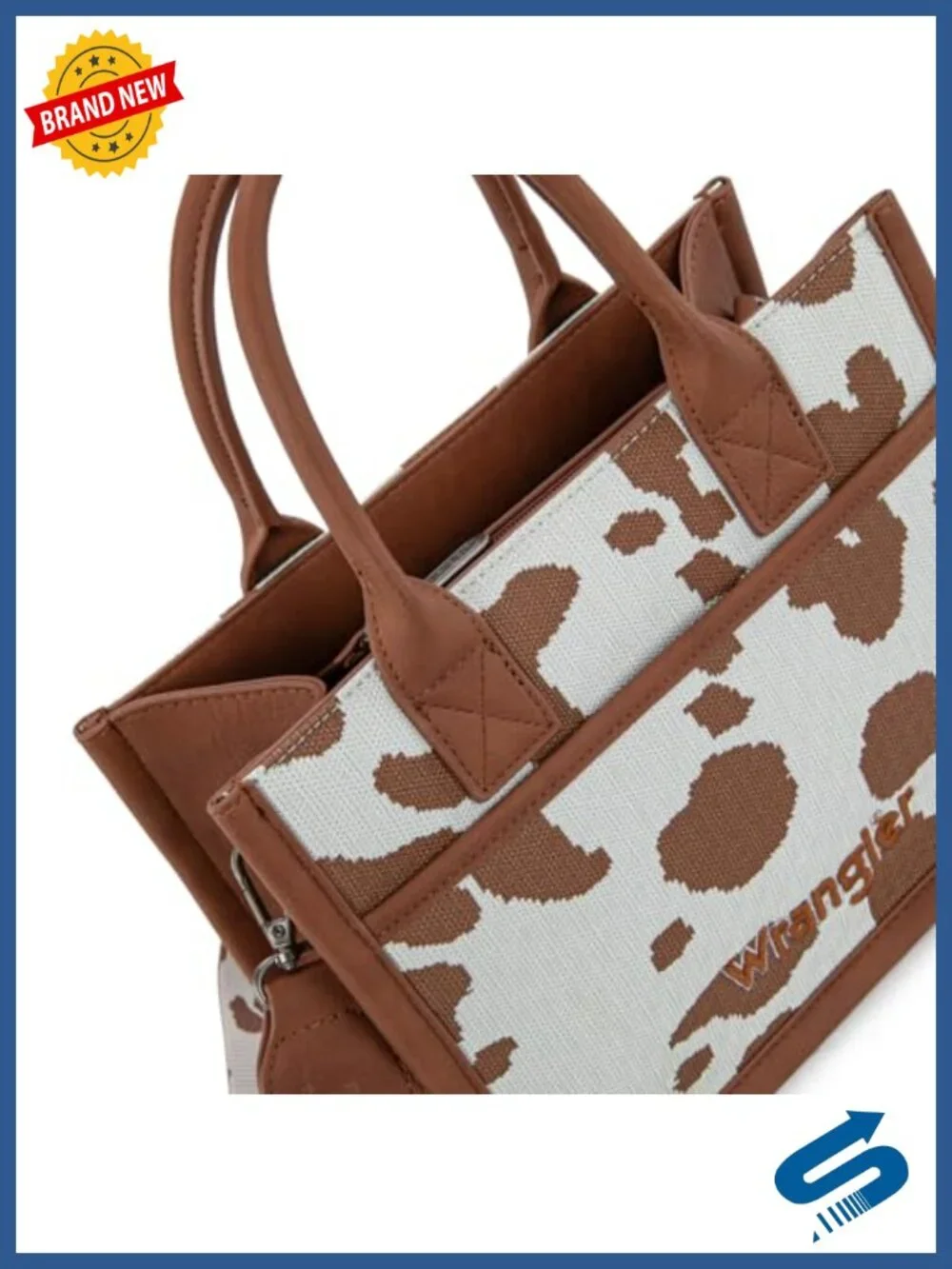 Vegan Leather Cow Print Tote Satchel Western Crossbody Purse